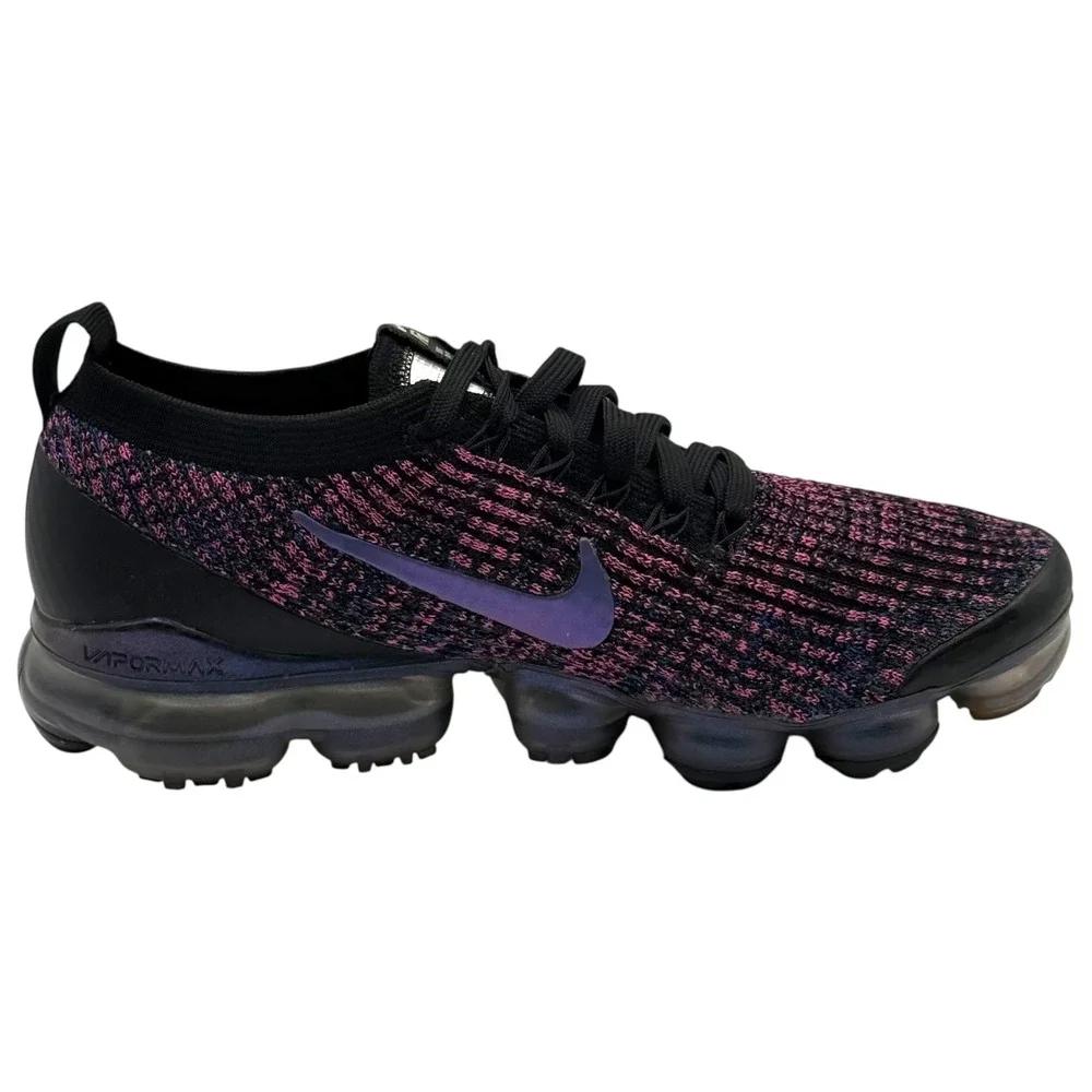 Nike Air VaporMax Flyknit 2 Women's 8.5 Black Purple Running Shoes AJ6910-003‎